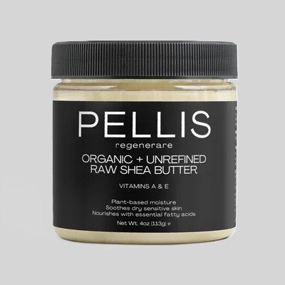 Pellis Body Creams jar with Organic + Unrefined Raw Shea Butter, vitamins A & E