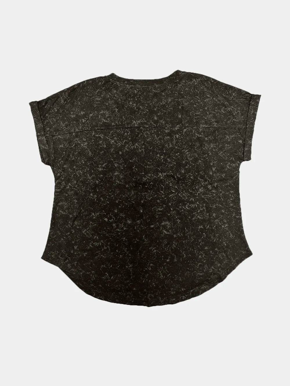Dark round neck short sleeve T-shirt back, plain short-sleeve design