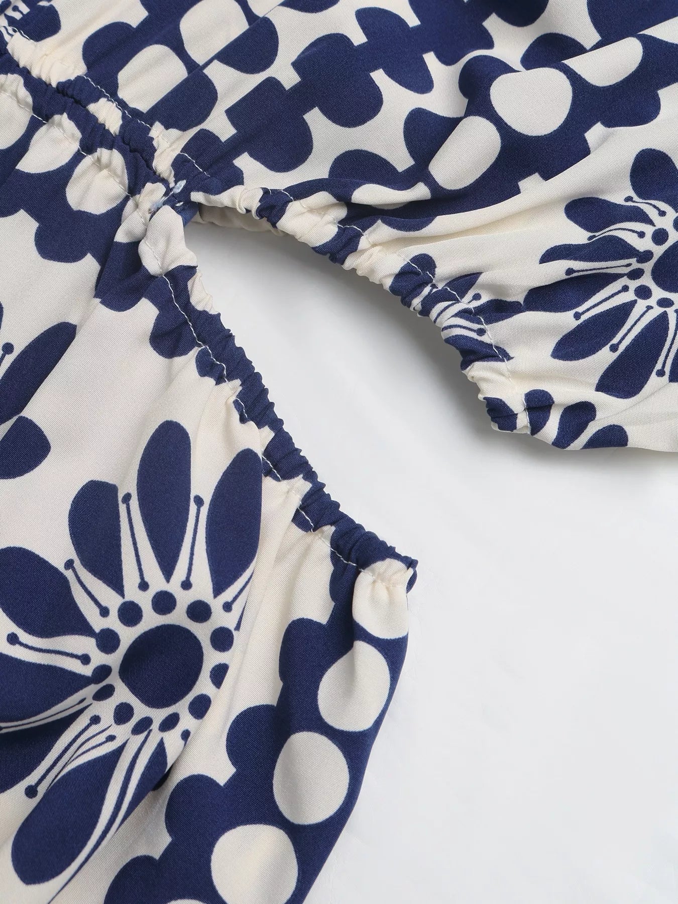Cedar & Moore Floral Print Cutout Waist Maxi Dress - blue/white floral, Trendsi, ruched waist, slit