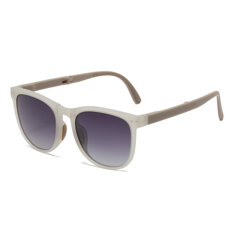 Cedar & Moore Lightweight UV Protection Sunglasses, 1 pair, Trendsi, white frame with taupe temples and gradient lenses.