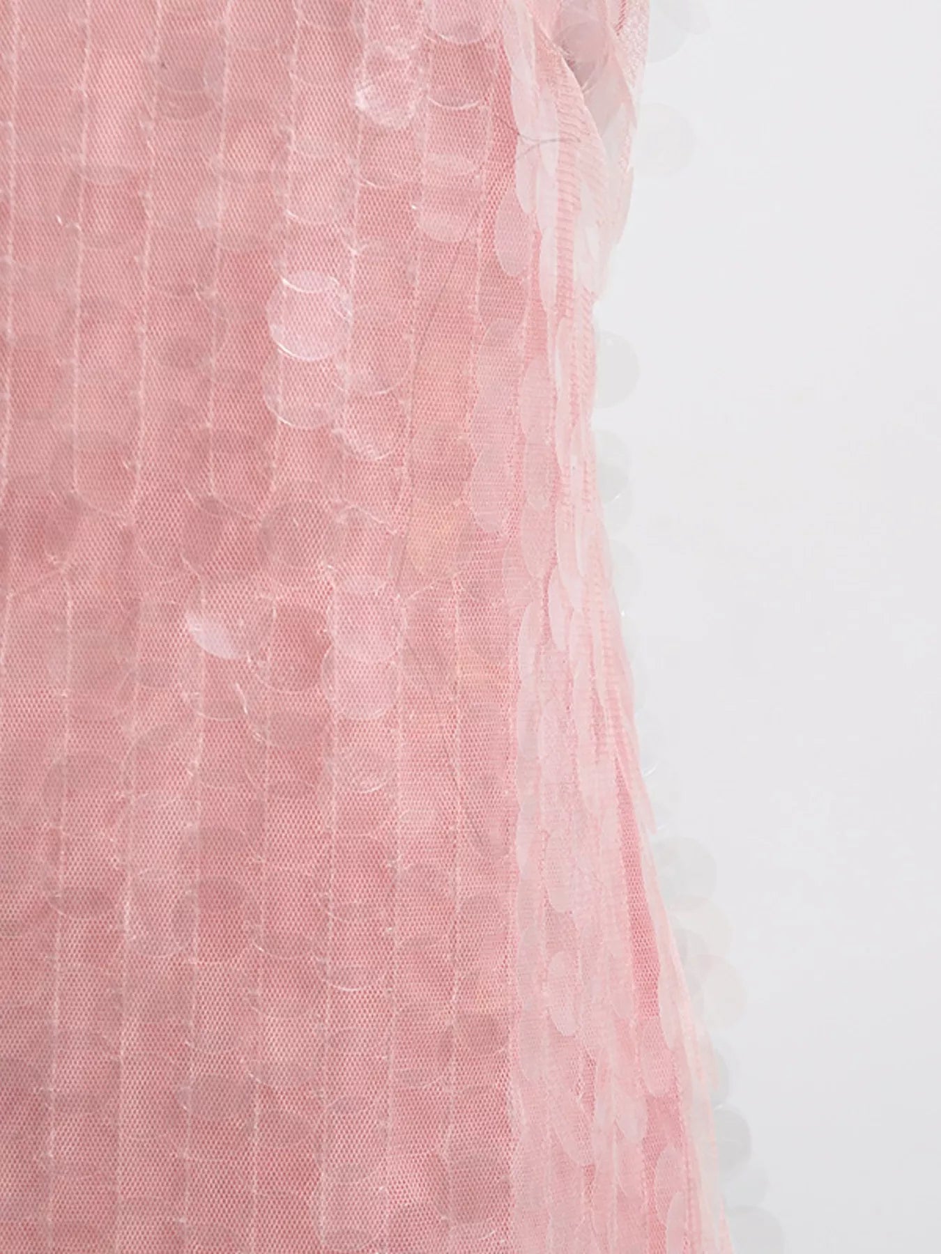 Cedar & Moore Sequin Halter Neck Mini Dress, pink sequin mesh fabric.