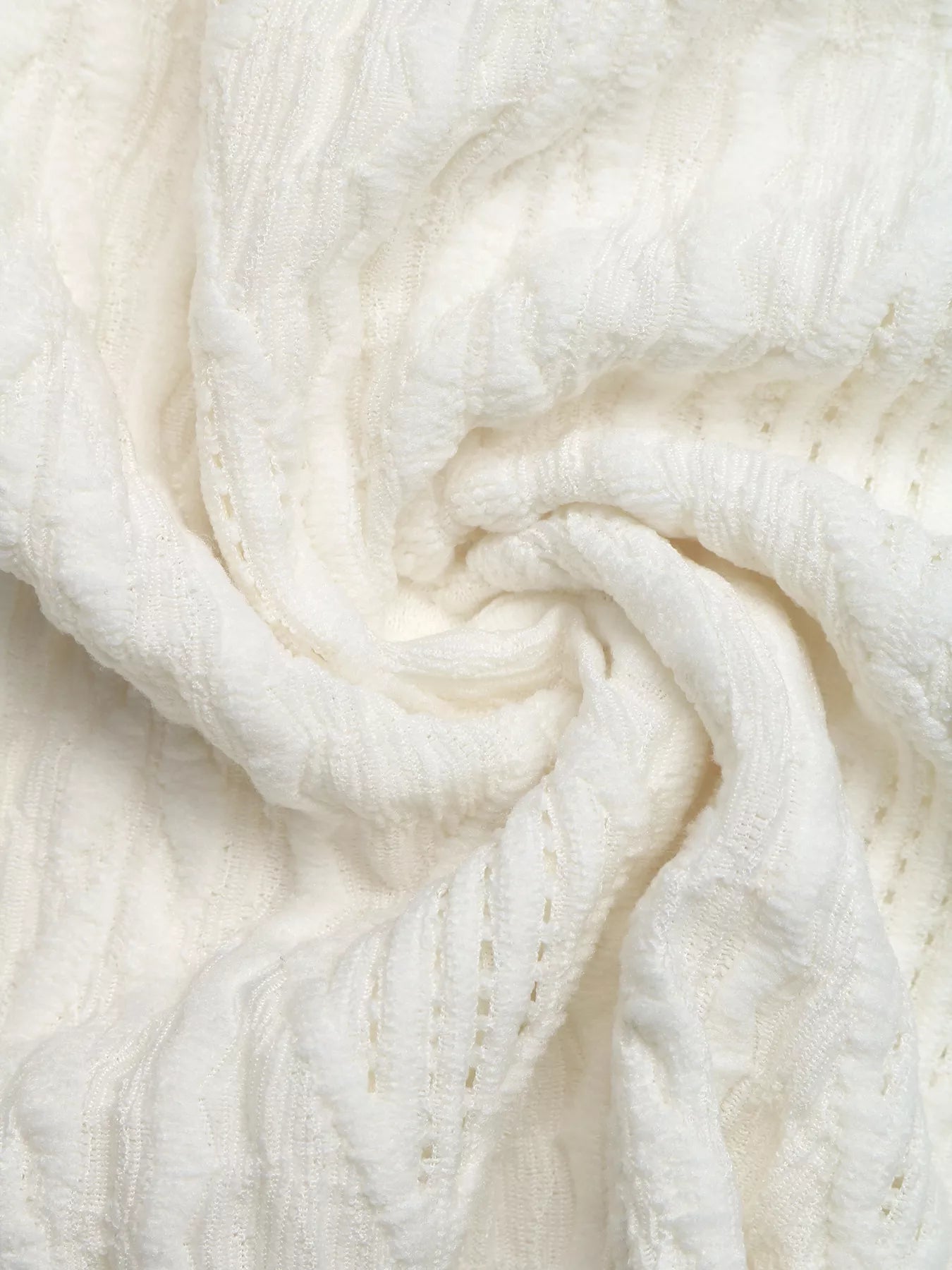 Cedar & Moore Textured Cap Sleeve Top white knit fabric, basic style