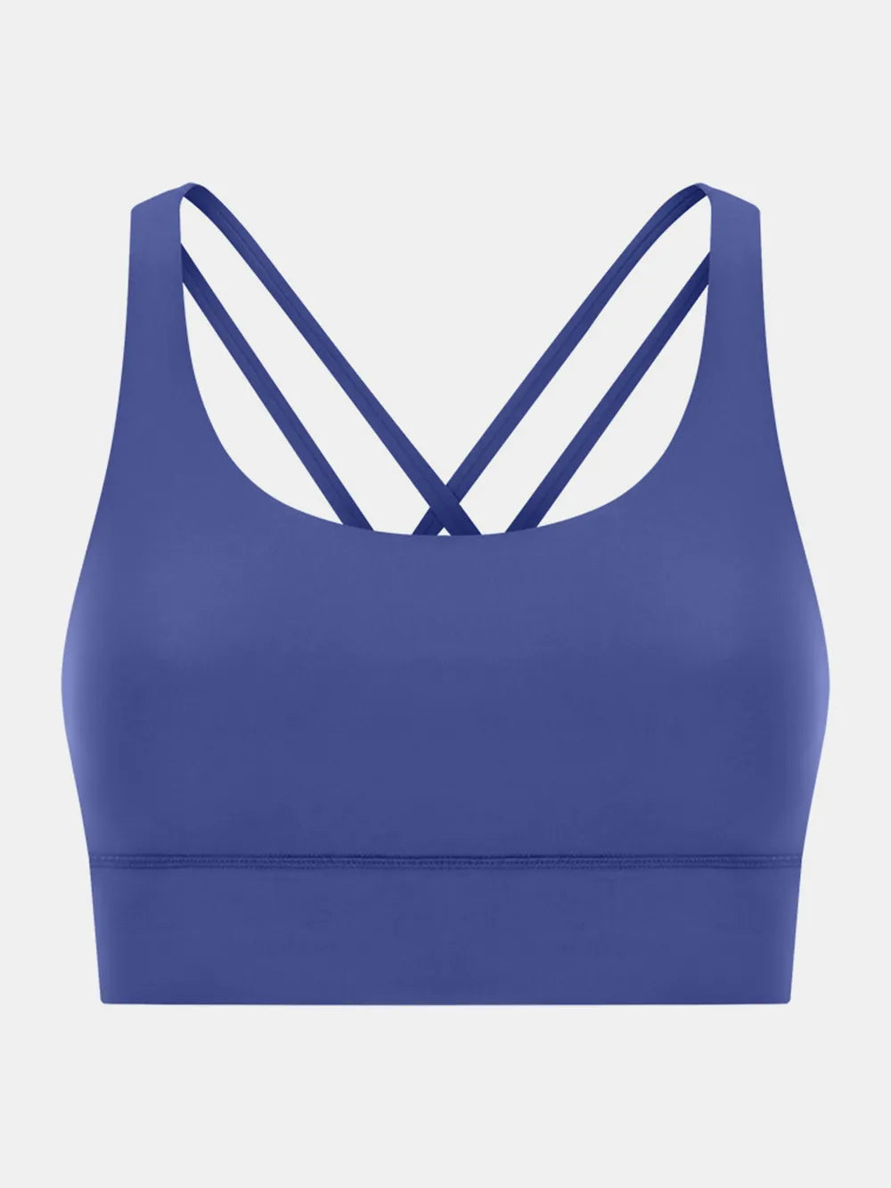 Scoop neck active tank top in royal blue with crisscross strap back detail
