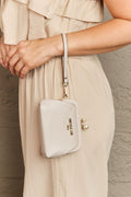Nicole Lee USA Elise pearl coin purse, cream with pearl clasp and wrist strap