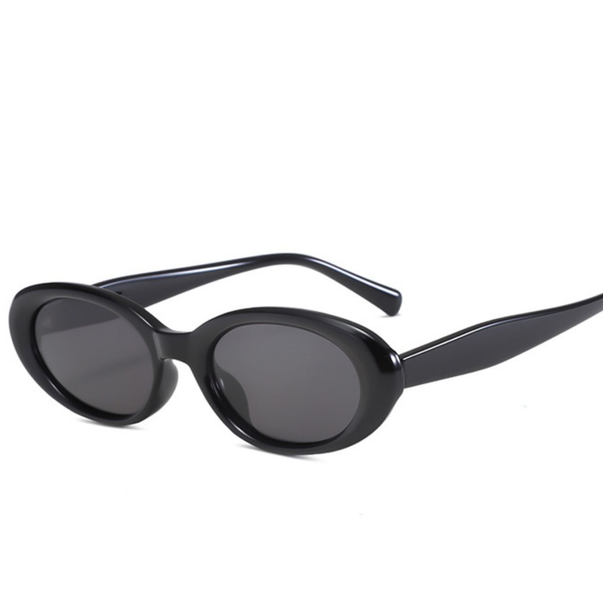 Cedar & Moore UV Protection Oval Sunglasses, black plastic frame, Trendsi