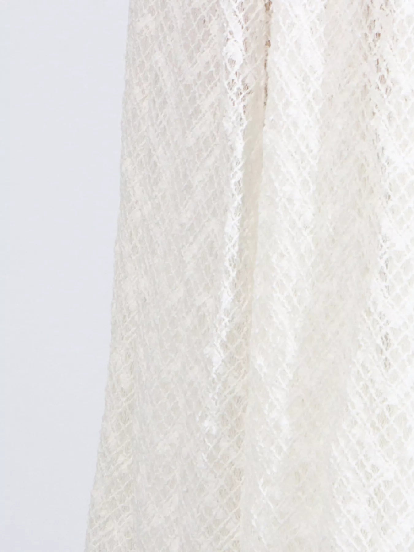 Cedar & Moore Lace Mock Neck Long Sleeve Maxi Dress ivory lace close-up by Trendsi