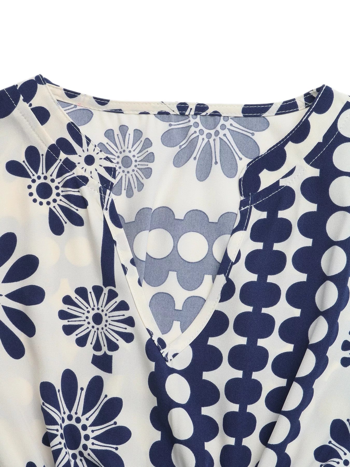 Cedar & Moore Floral Print Cutout Waist Maxi Dress in navy and white floral pattern
