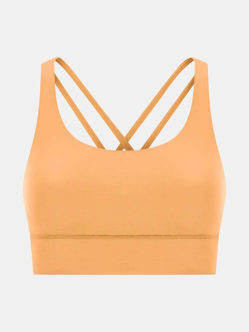 Orange active tank with scoop neck and crisscross back straps