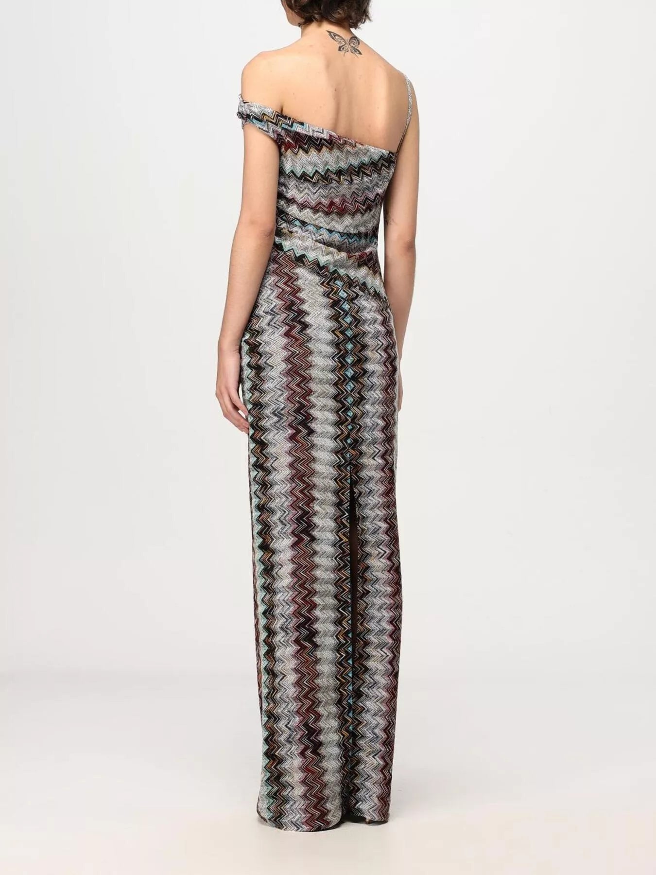 Cedar & Moore One-Shoulder Zigzag Knit Maxi Dress, multicolor knit by Trendsi