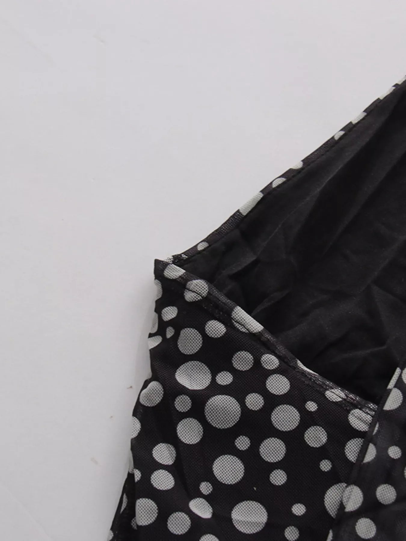 Cedar & Moore Halter Neck Polka Dot Maxi Dress, black with white polka dots, tied neckline