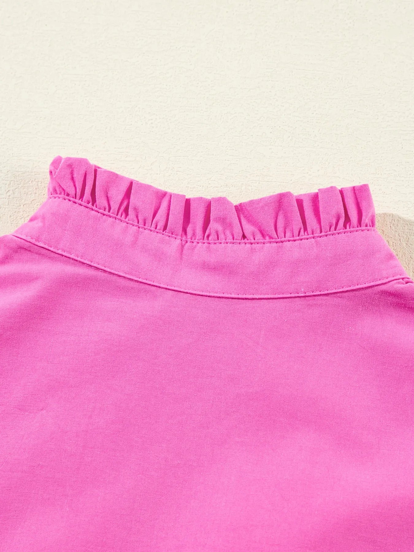 Ric Rac Colorblock Flutter Sleeve Tiered Dress in pink with gathered ruffle neckline