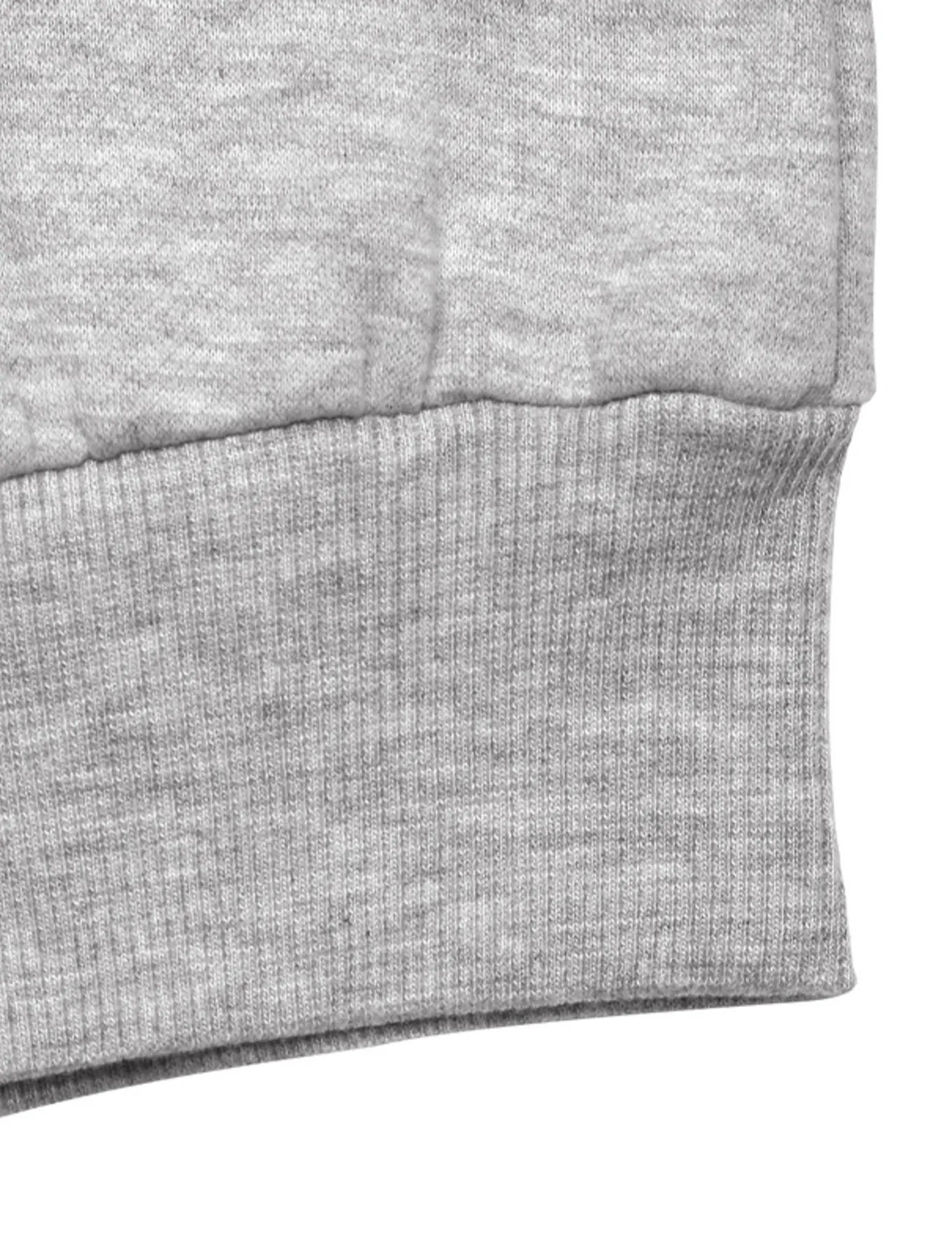 Light gray hoodie cuff and ribbed hem detail