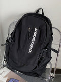 Cedar & Moore Letter Casual Backpack Bag, large black nylon with vertical white branding text.