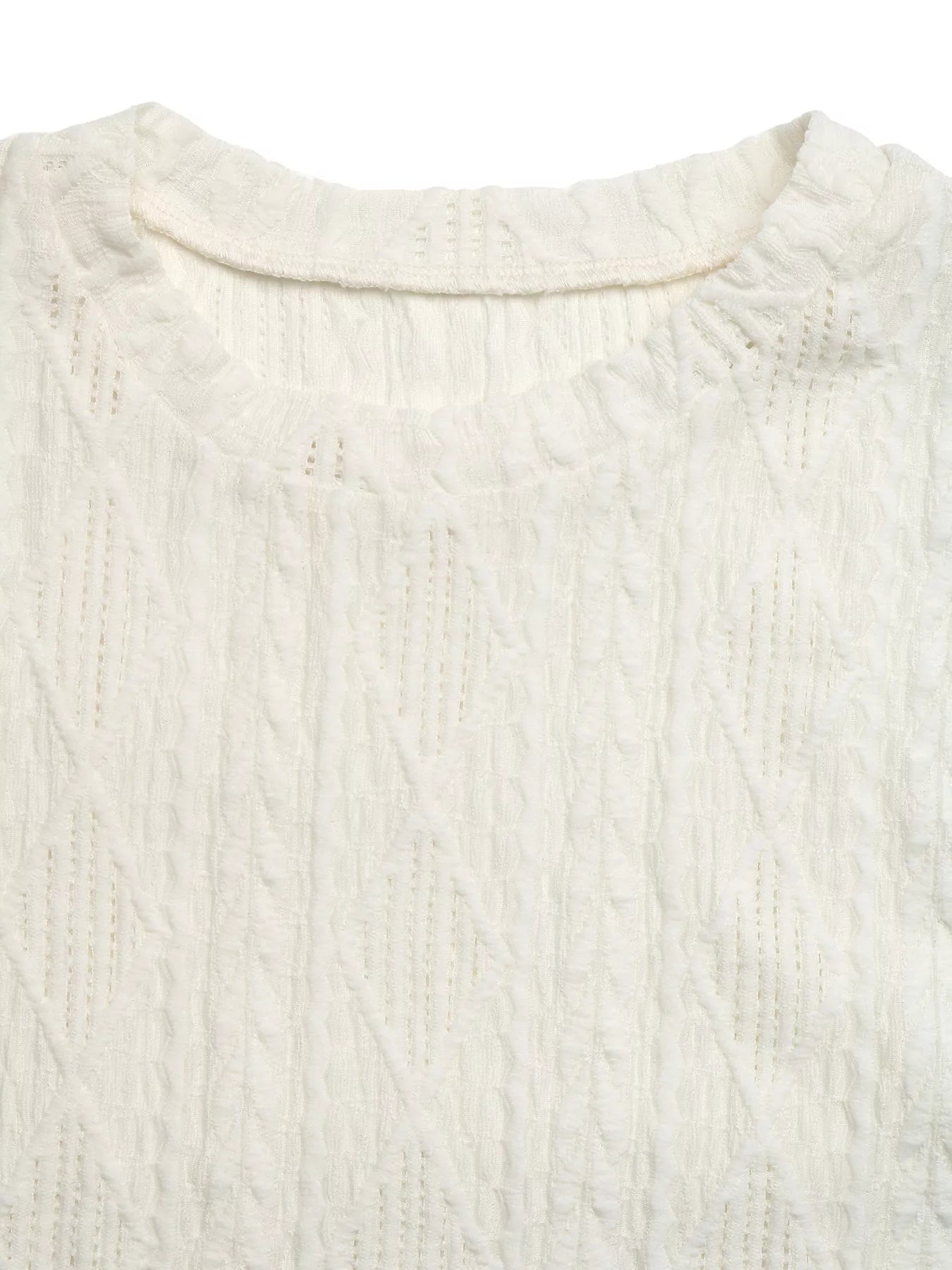 Cedar & Moore Textured Cap Sleeve Top in white with subtle textured pattern