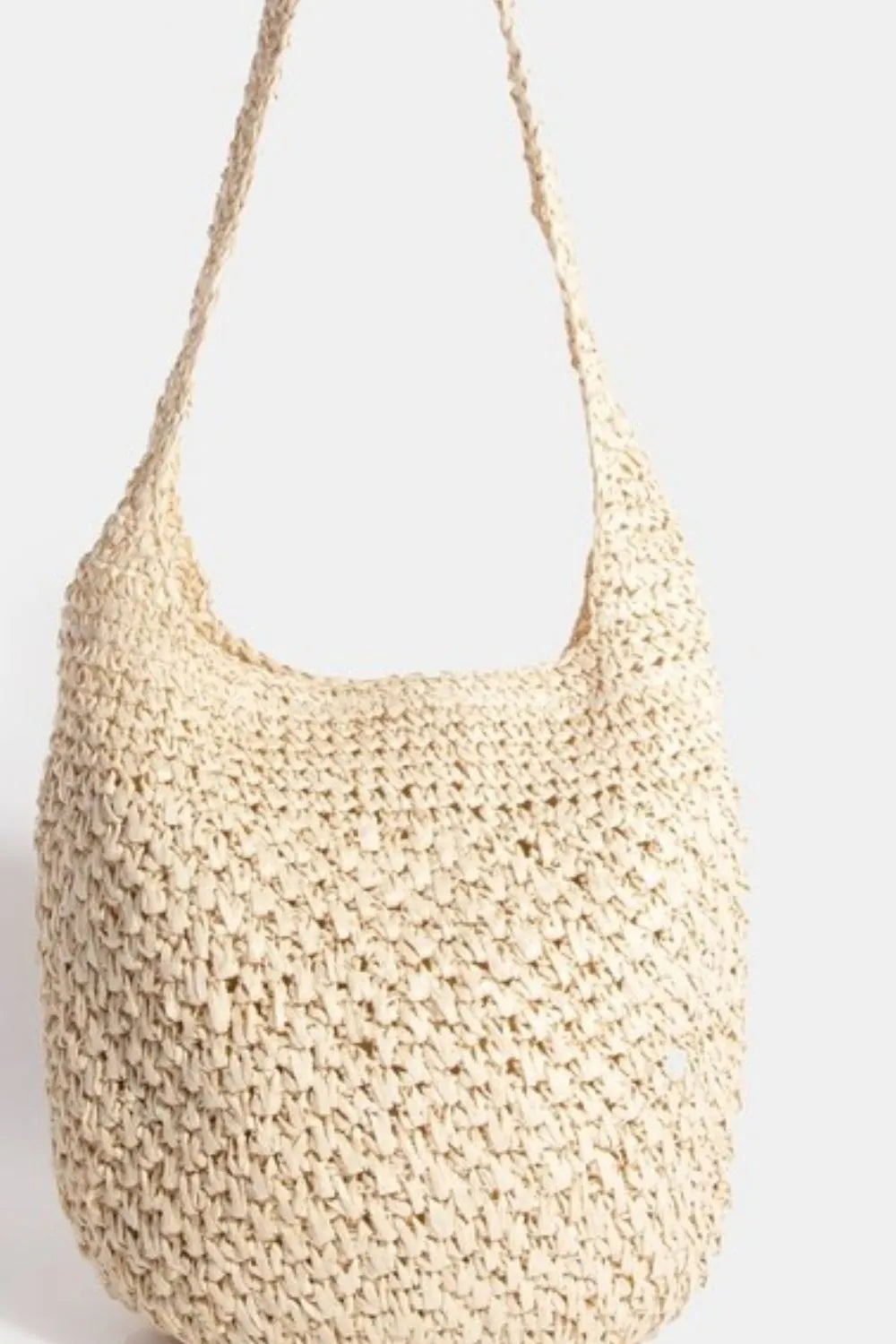 Pastel yellow braided hobo shoulder bag, open-top silhouette and textured weave
