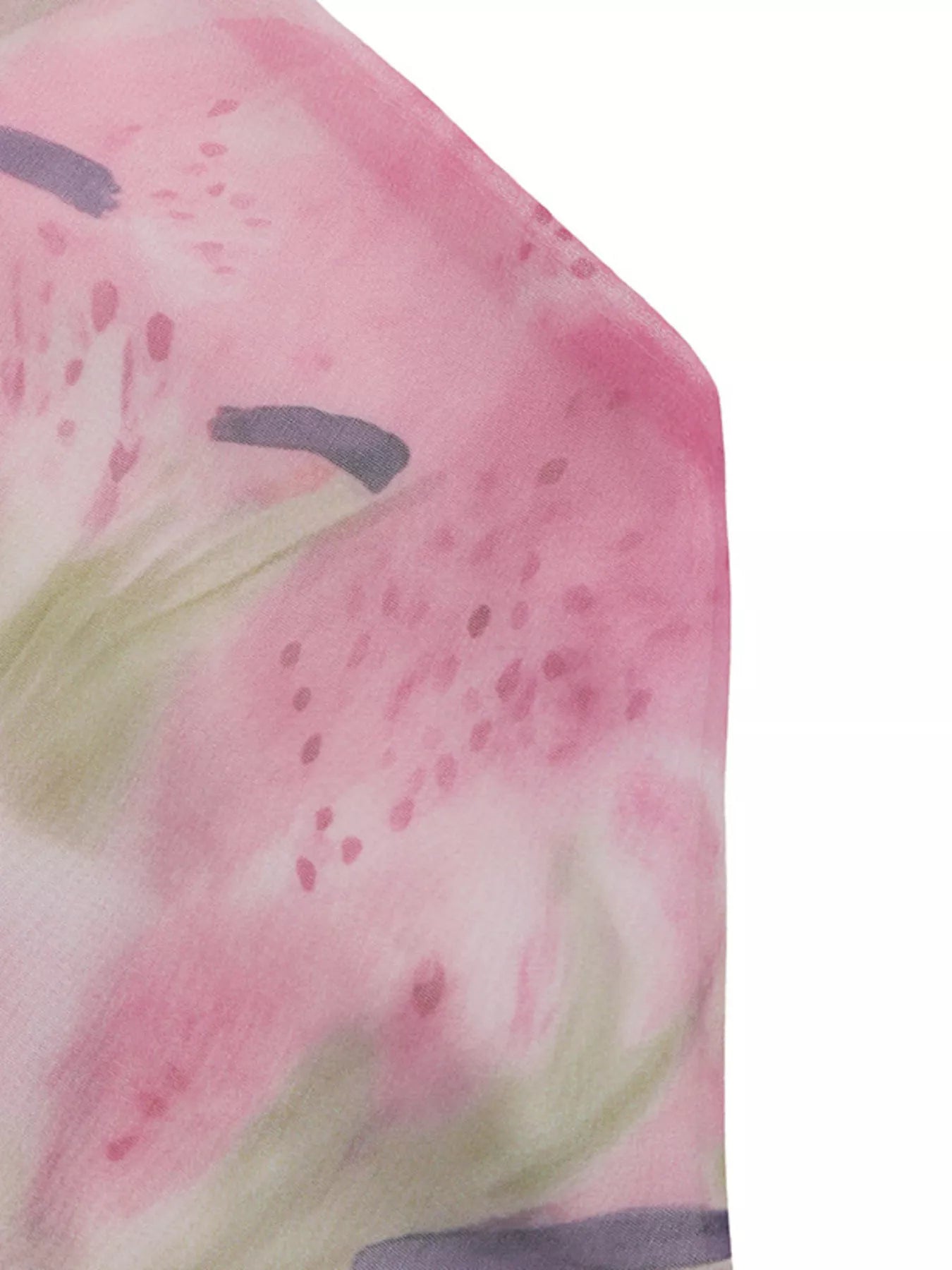 Cedar & Moore Floral Print Halter Neck Flowy Cami pink tie-dye pattern close-up