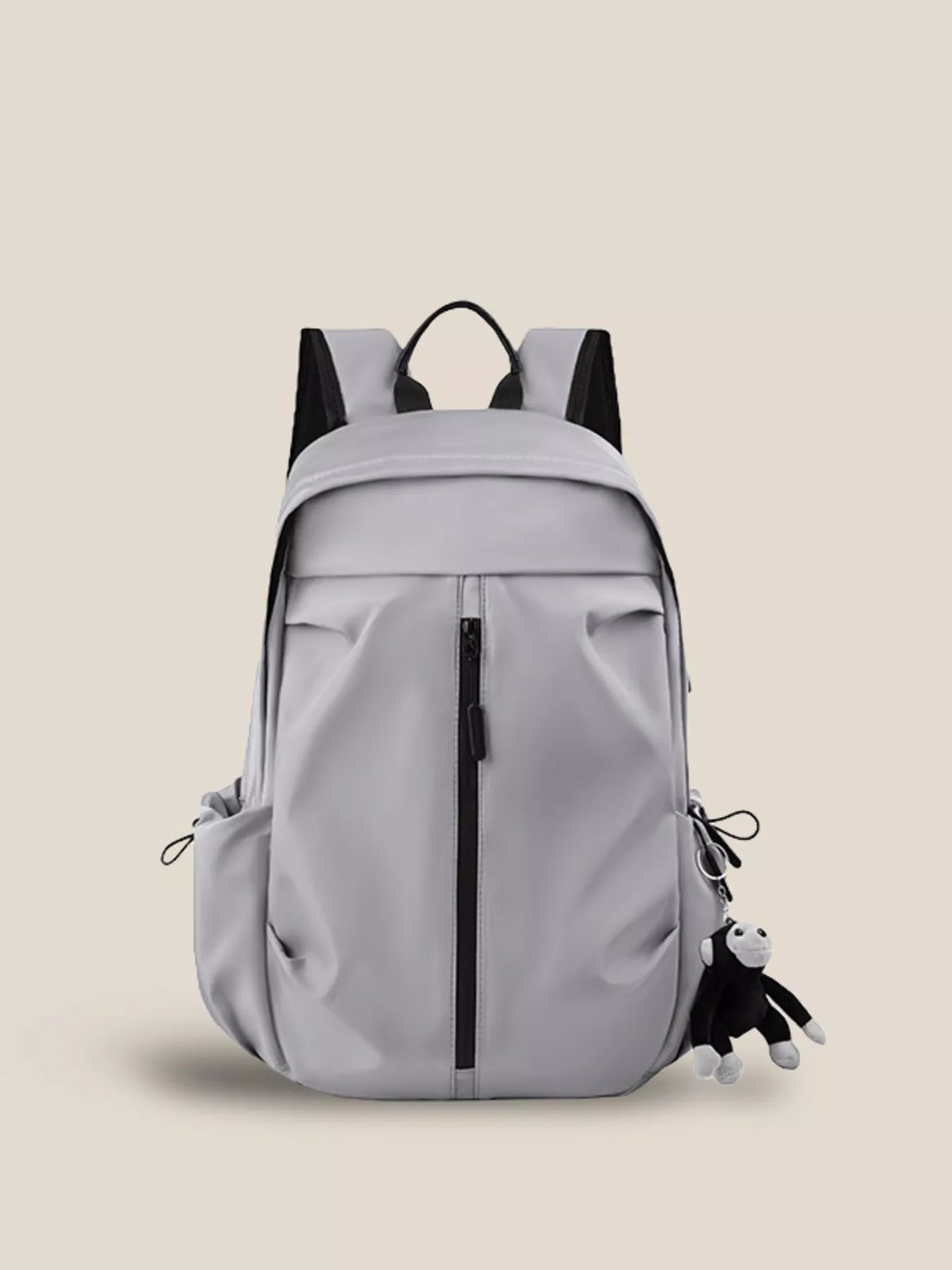 Cedar & Moore Drawstring Lightweight Backpack Bag, light gray, medium size, Trendsi