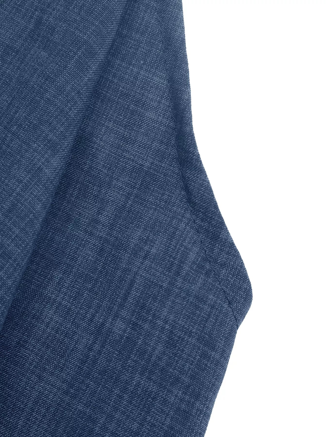 Navy wide-leg pants leg fabric close-up with subtle weave texture