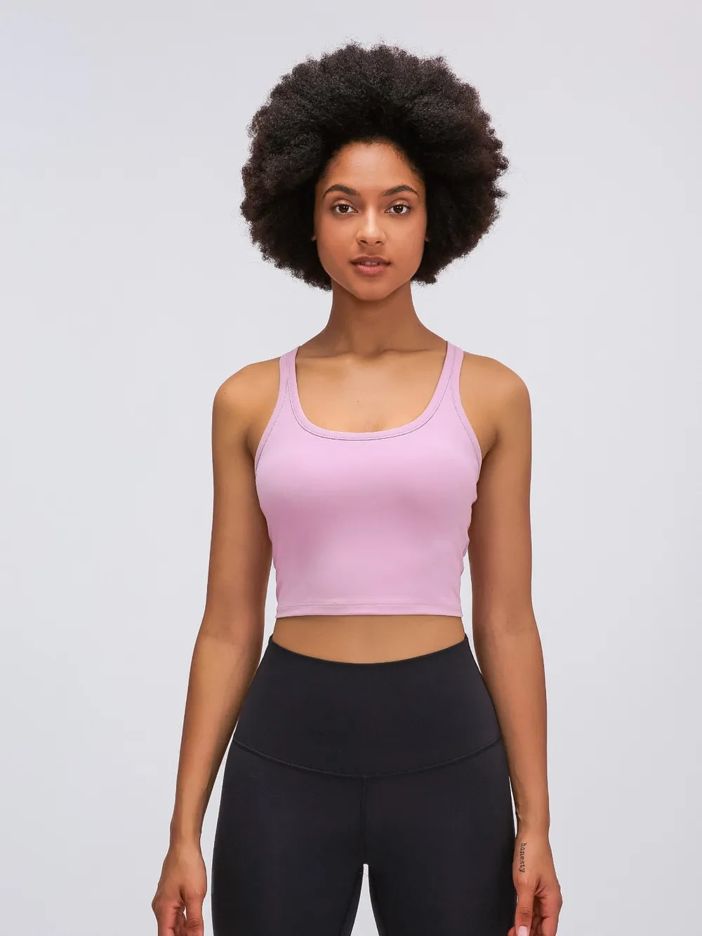 Lavender active scoop-neck tank top