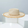 Cedar & Moore Frayed Brim Straw Hat, natural straw, Trendsi