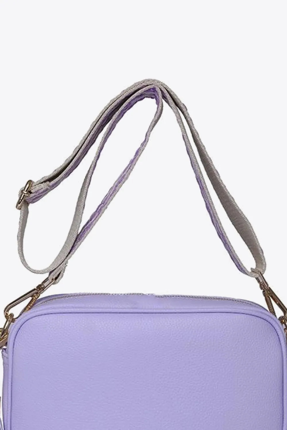 PU leather tassel crossbody bag, lavender mini bag with tassel strap details