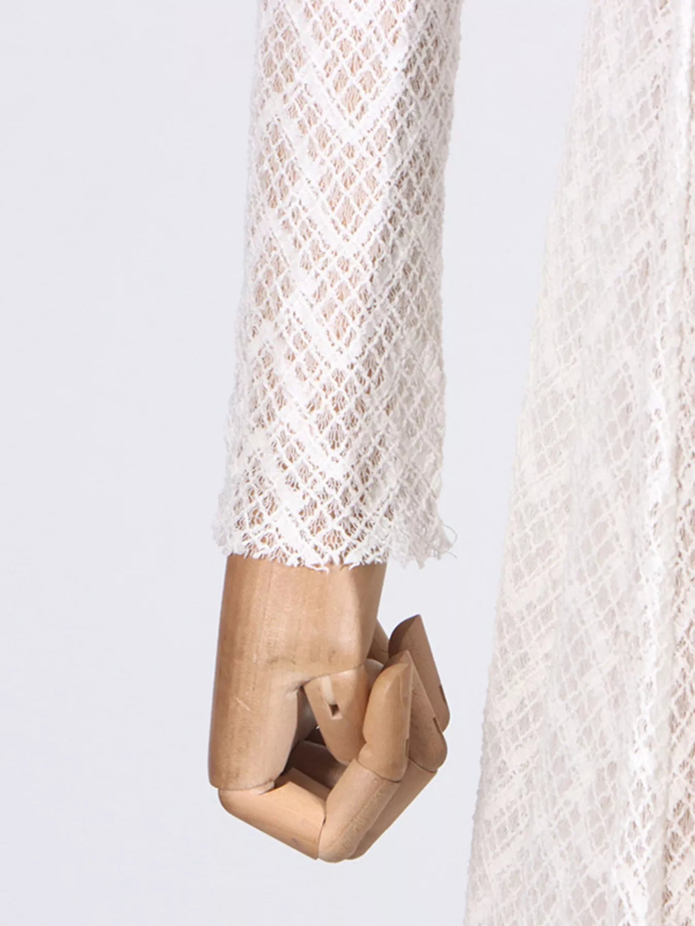 Cedar & Moore Lace Mock Neck Long Sleeve Maxi Dress, ivory lace, Trendsi.