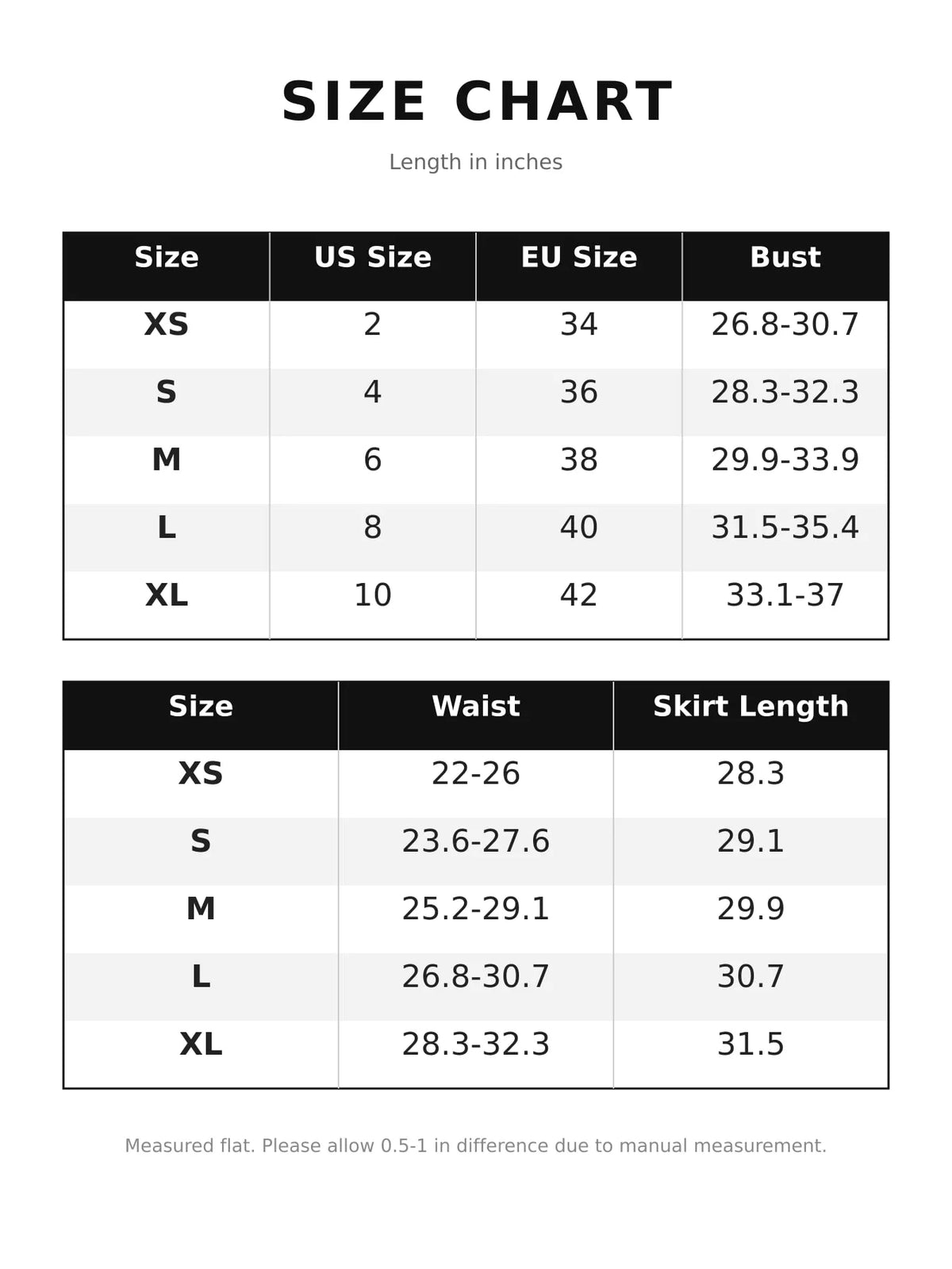 Size chart for backless ruched layered spaghetti strap mini dress in inches