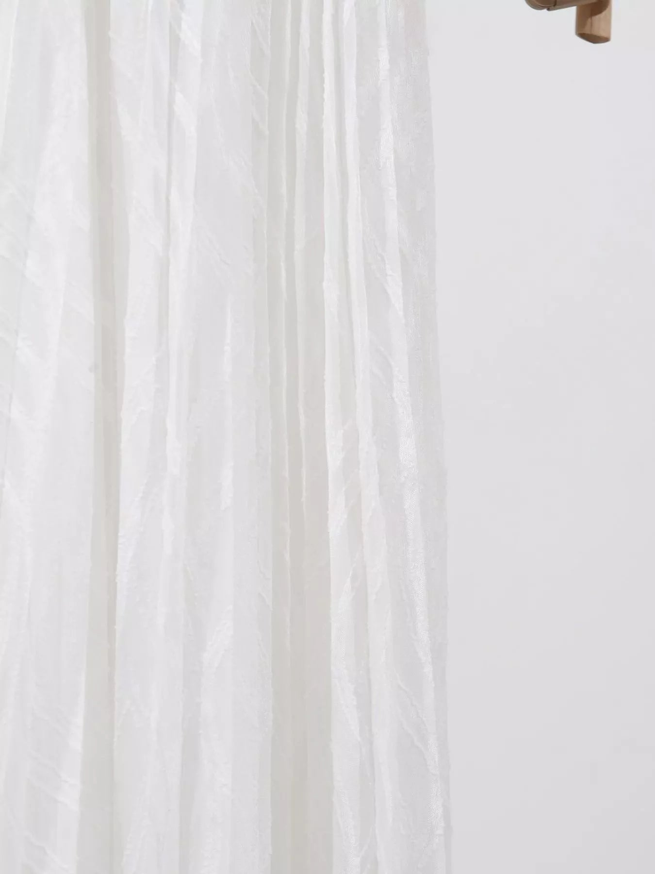 Cedar & Moore V-Neck Long Sleeve Maxi Dress, white fabric, Trendsi with tied waist and zipper