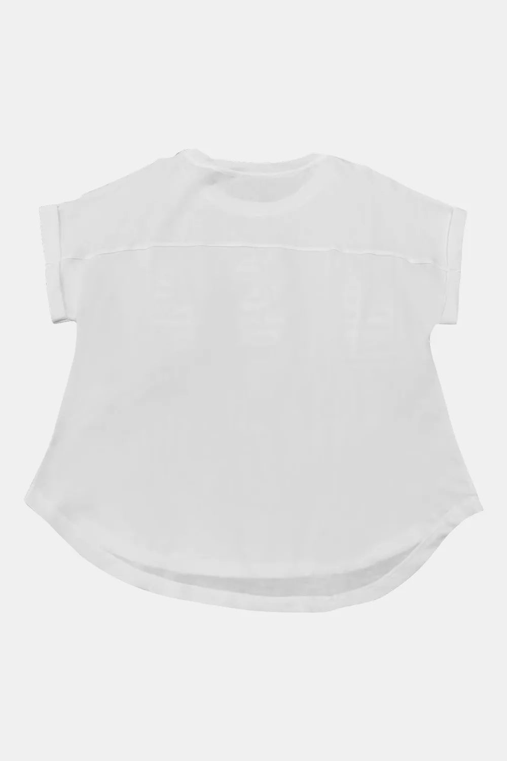 White round neck short sleeve T-shirt back, plain with short sleeves