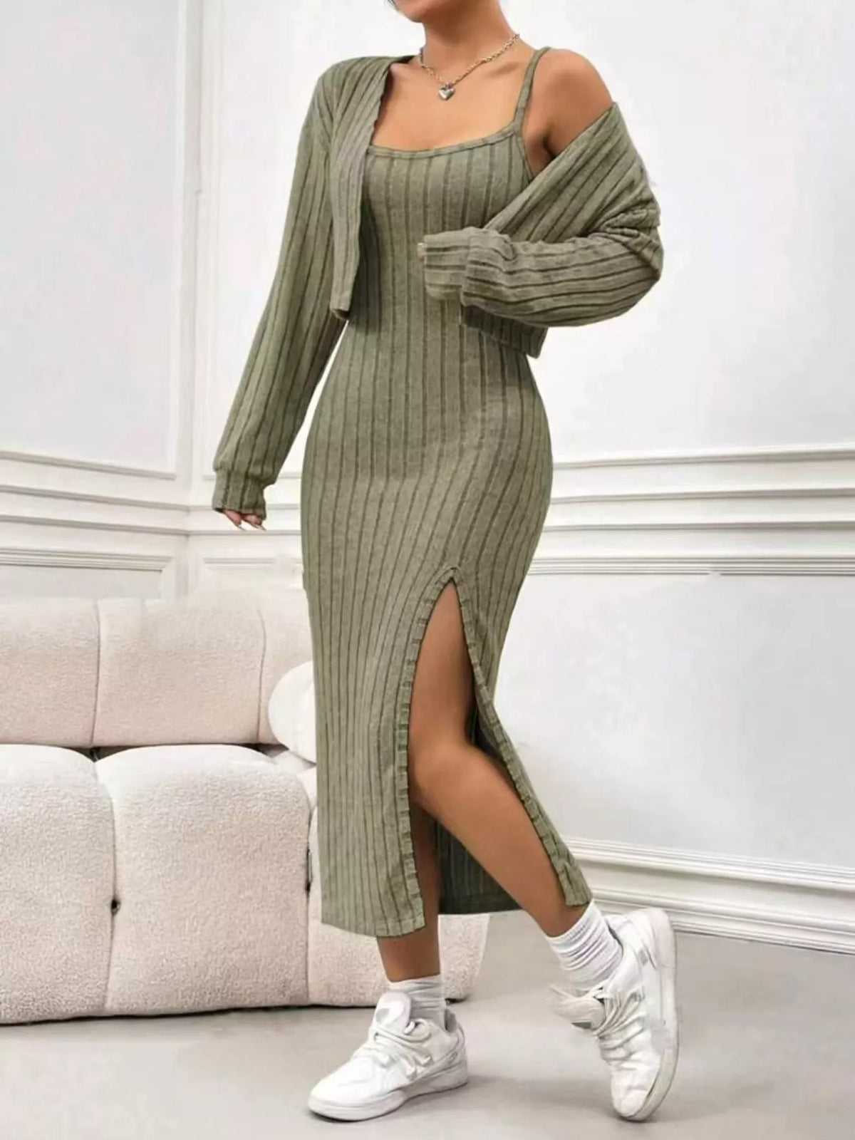 ribbed knit cami dress Rib Knit Sweetheart Maxi Cami Dress