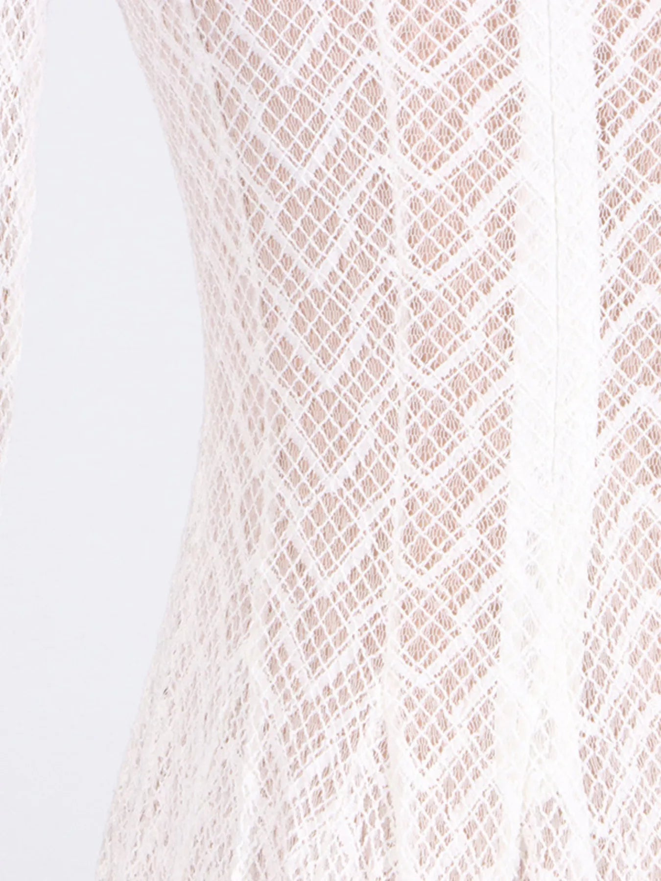 Cedar & Moore Lace mock-neck long-sleeve ivory maxi dress