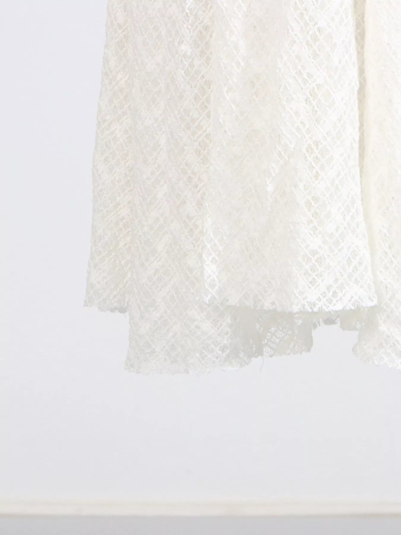 Cedar & Moore Lace Mock Neck Long Sleeve Maxi Dress by Trendsi in ivory