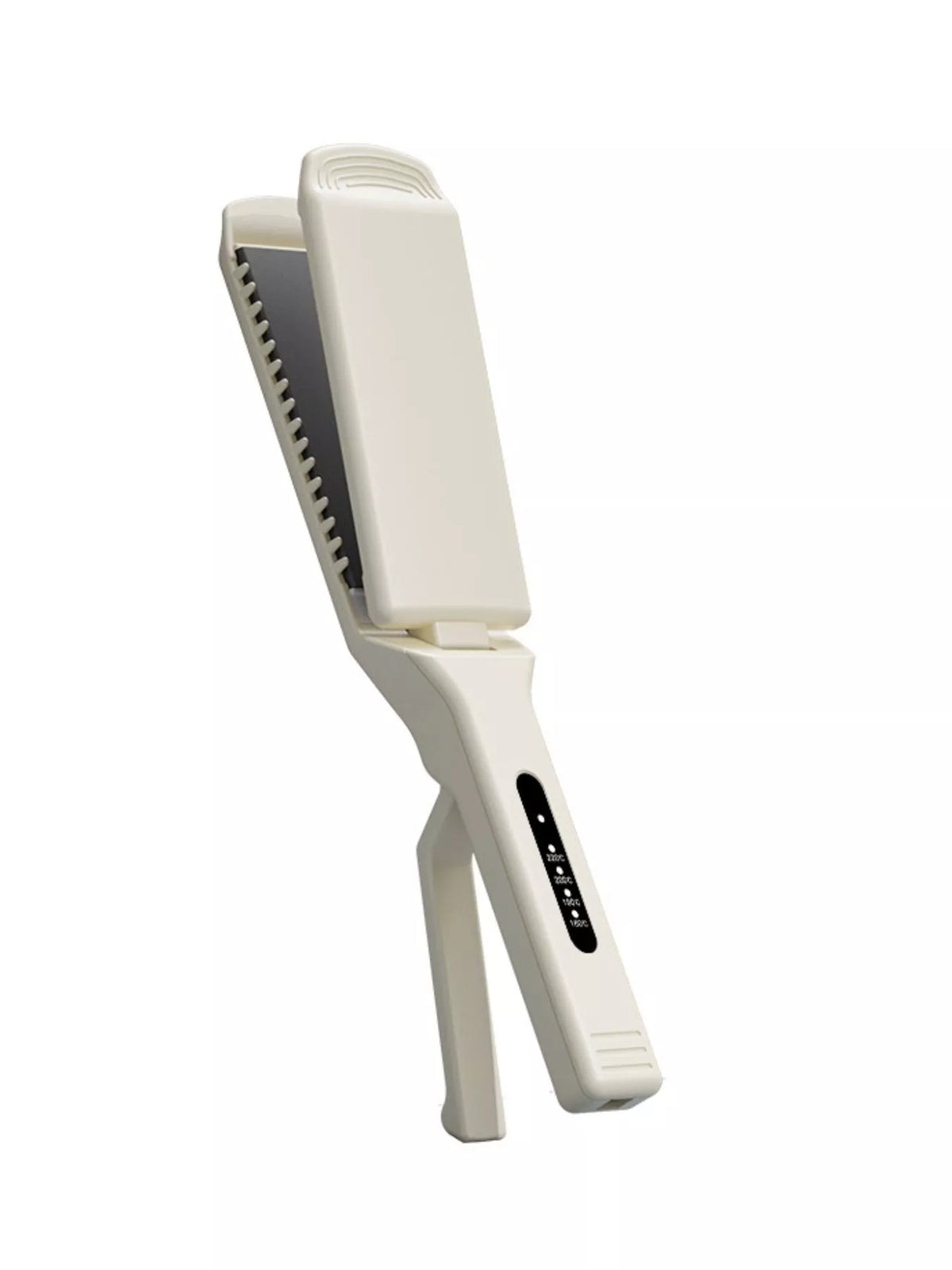 Ivory portable adjustable heat hair straightener with digital controls and ceramic plates