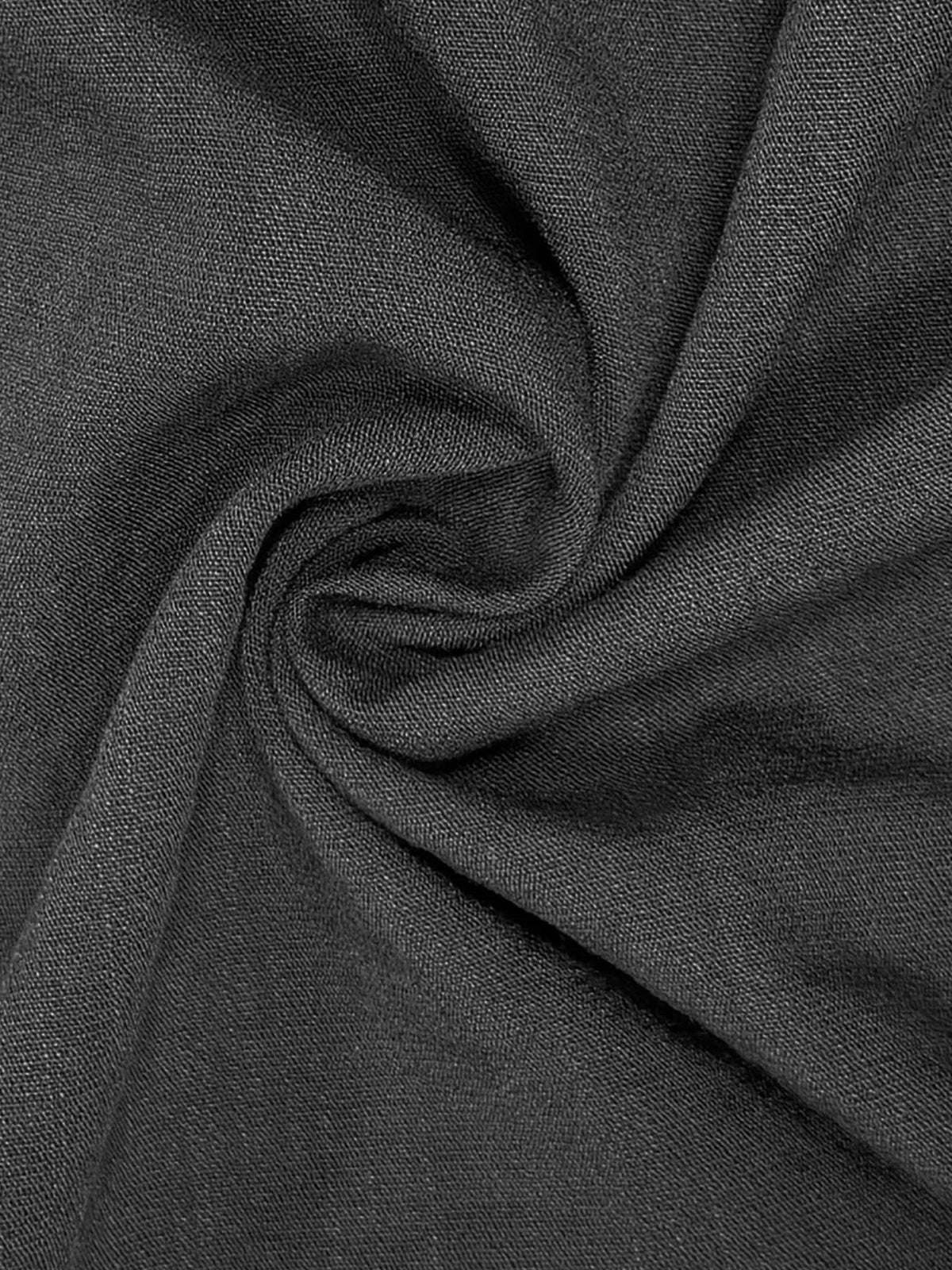 Gray textured woven fabric with soft wrinkle finish