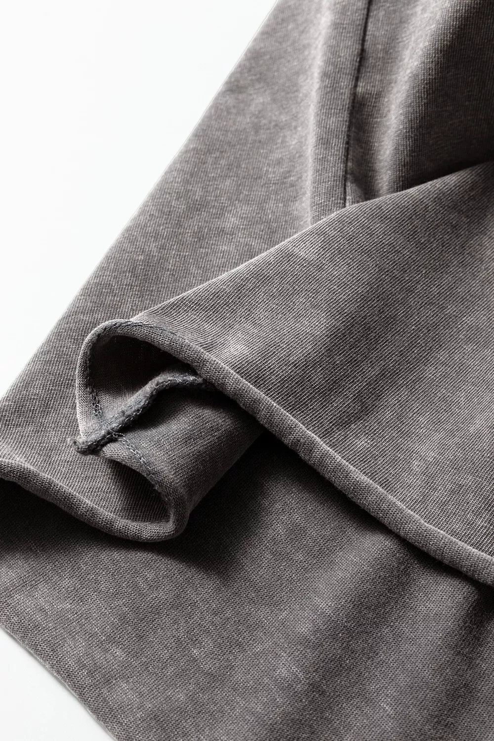 Cedar & Moore Mineral Wash Boxy Fit Cotton Tank Top fabric close-up in grey.