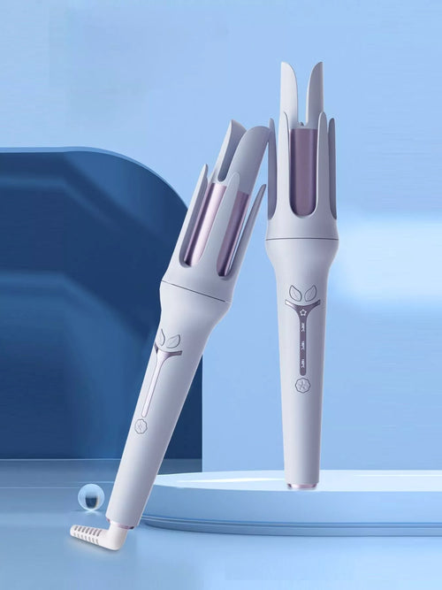Lavender automatic rotating hair curling iron with multi-barrel clamp