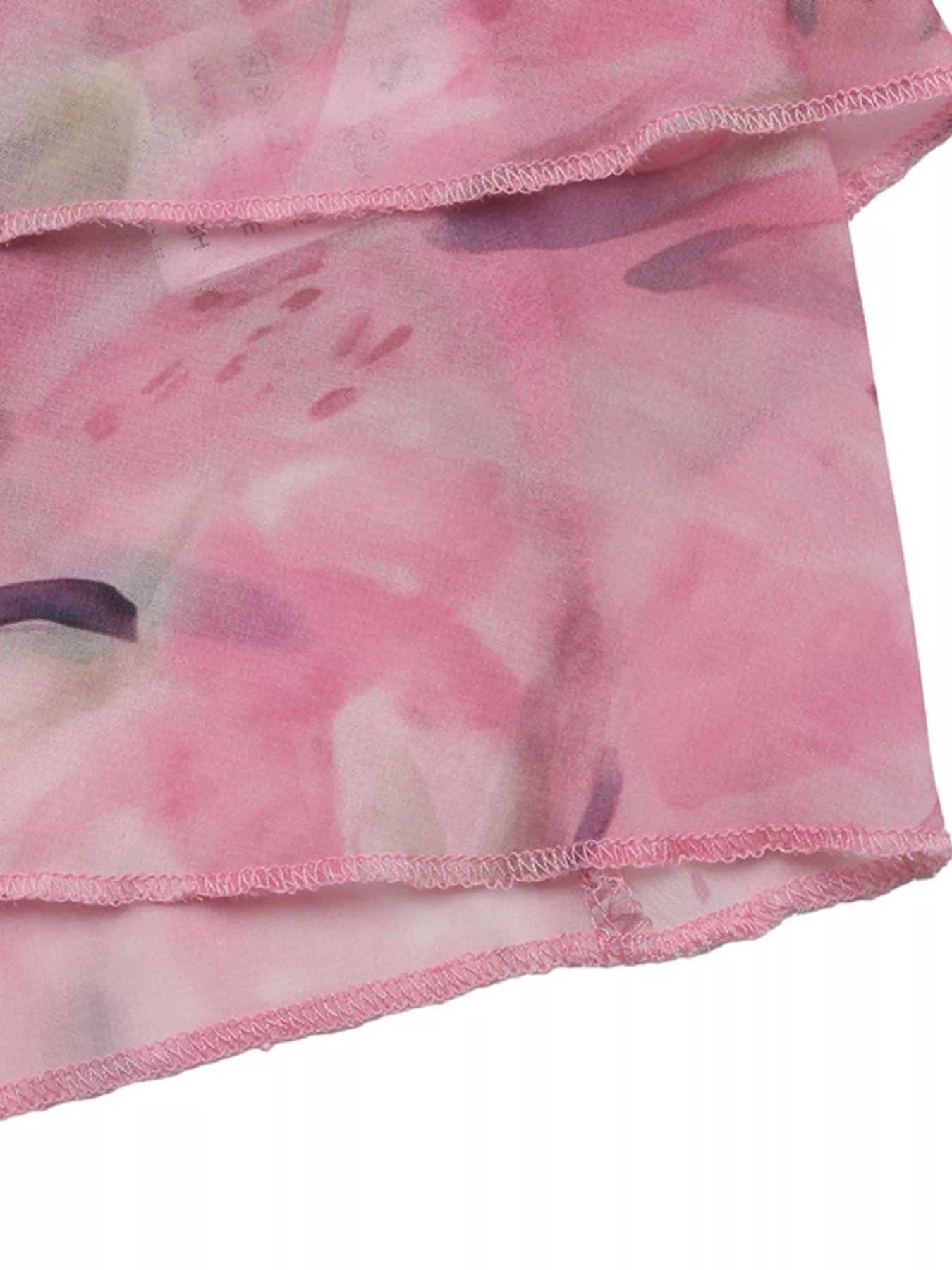 Cedar & Moore Floral Print Halter Neck Flowy Cami, pink tie-dye print, lightweight fabric