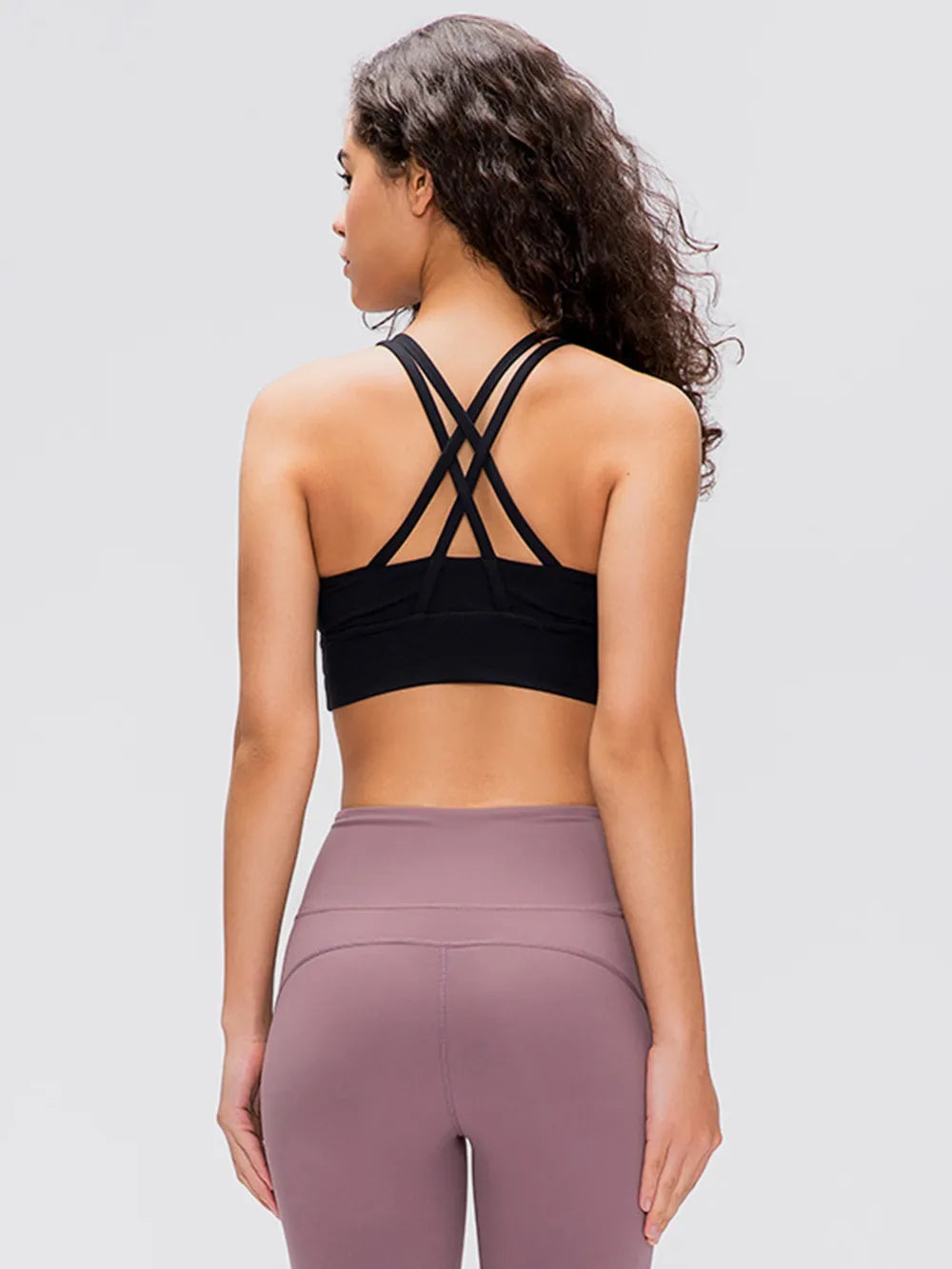 Black active tank back with crisscross X straps