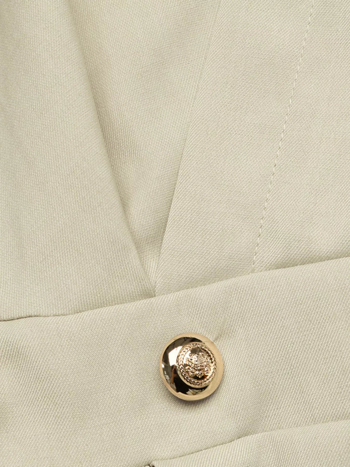 Khaki long-sleeve shirt dress button detail with ruched placket