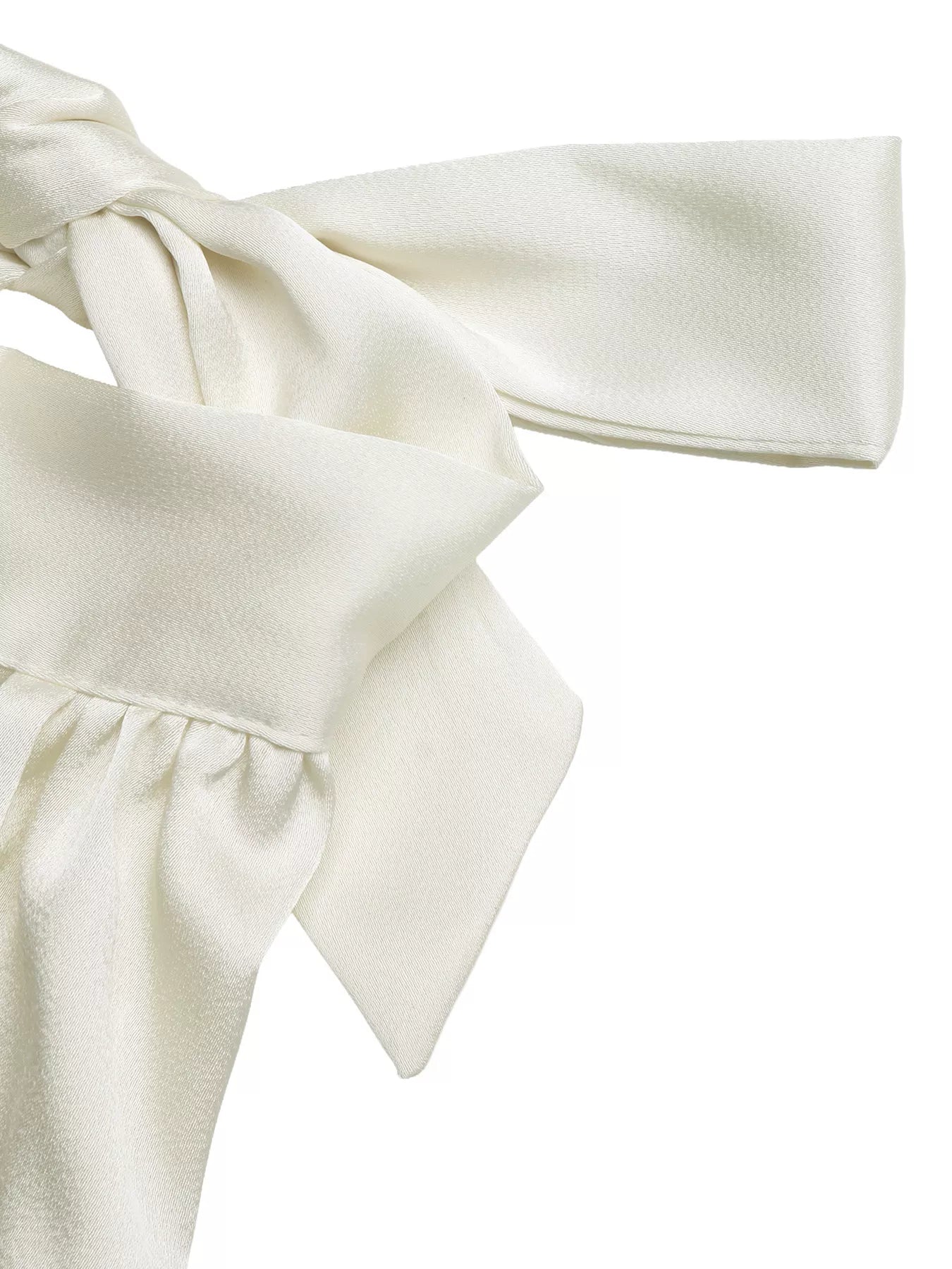 Cedar & Moore Halter Neck Satin Tank ivory satin with large bow front detail