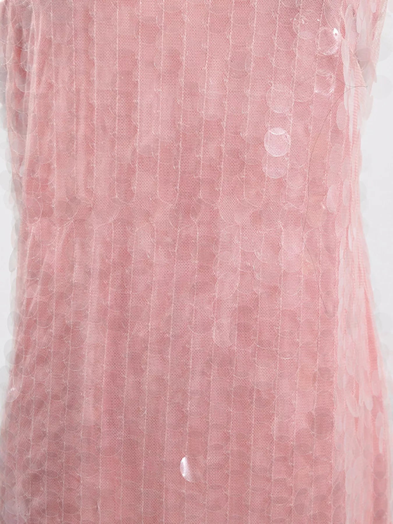 Cedar & Moore Sequin Halter Neck Mini Dress pink fabric close-up with dotted sequin pattern
