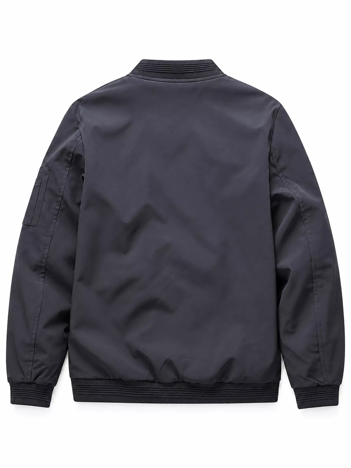 Lightweight men’s bomber jacket in dark blue, ribbed cuffs and hem, full-zip front