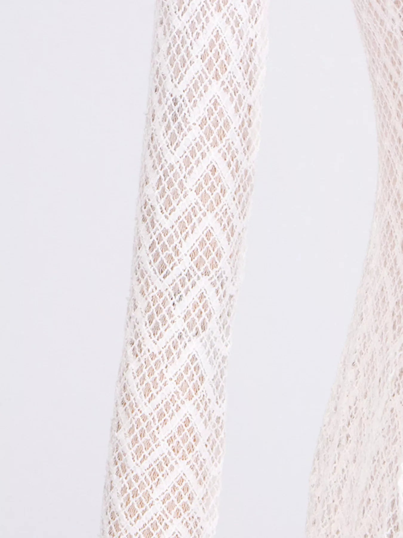 Cedar & Moore Lace Mock Neck Long Sleeve Maxi Dress fabric close-up in ivory