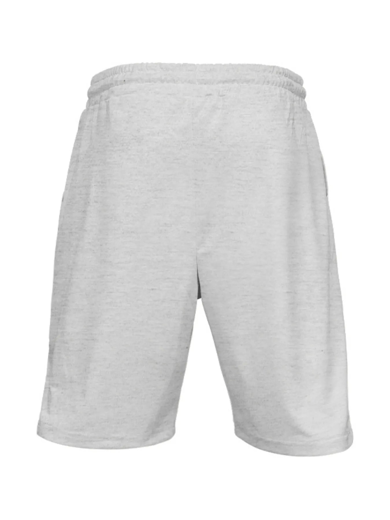 Men's light gray drawstring shorts with elastic waist