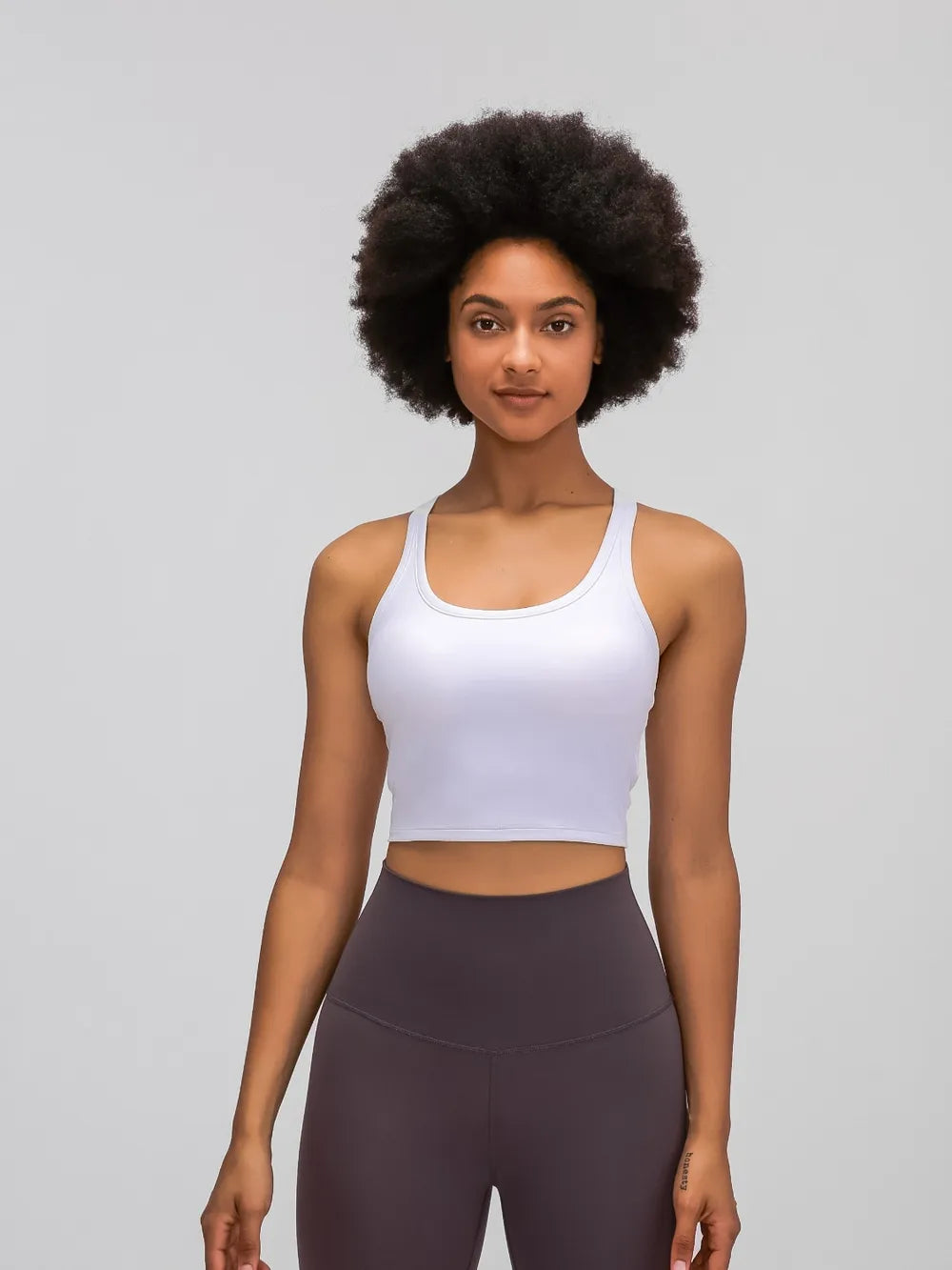 White active scoop-neck tank top