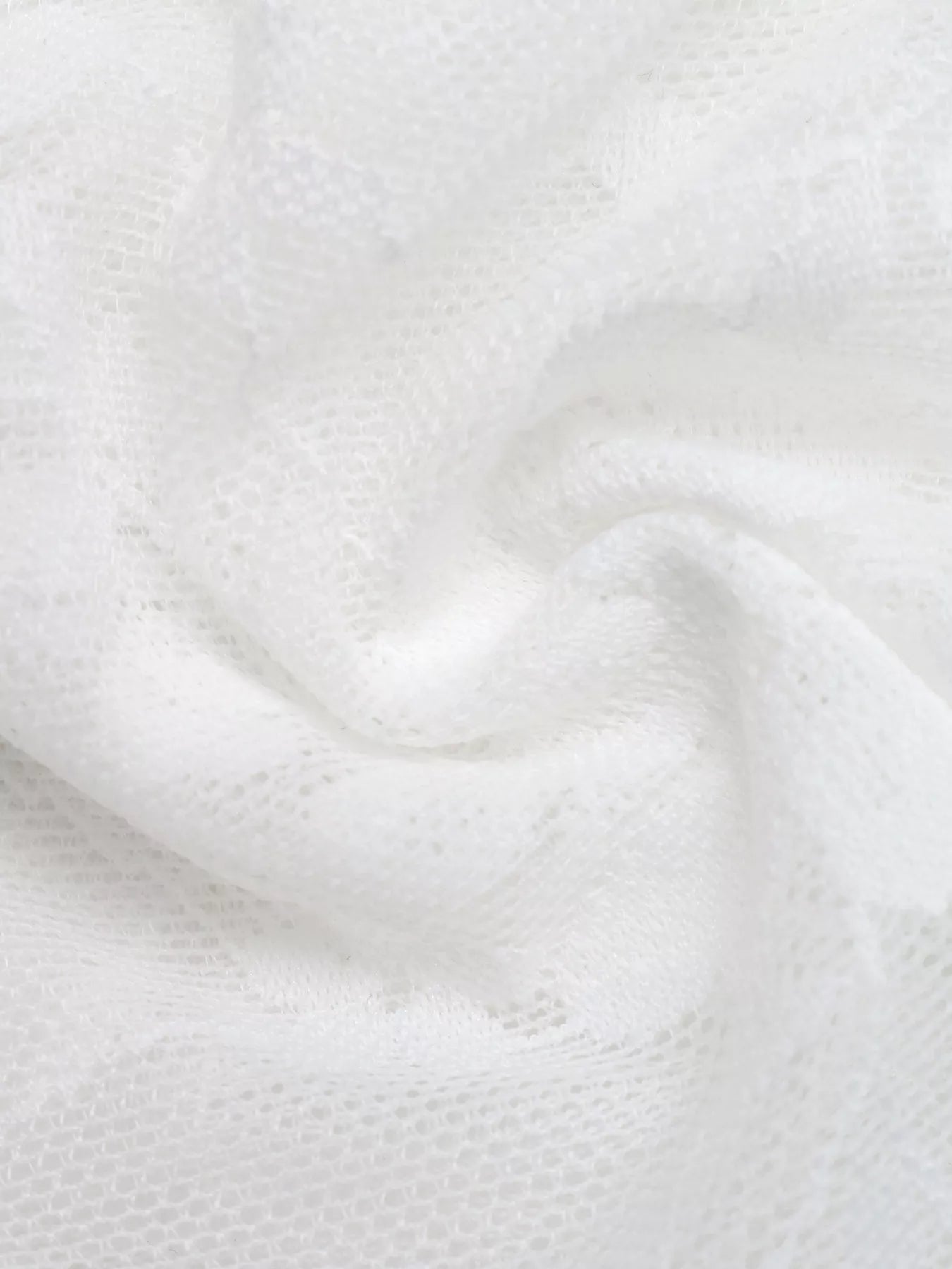Cedar & Moore Ruched Lace Tube Top white lace fabric close-up