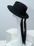 Cedar & Moore Ribbon Accent Straw Sun Hat, black straw, 1 piece, Trendsi