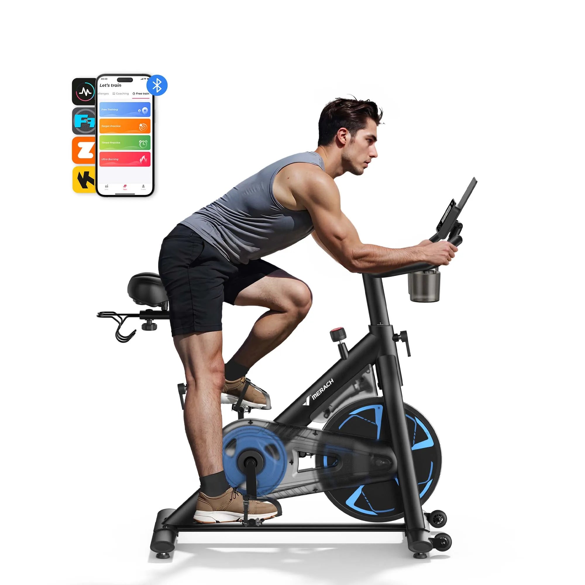 MERACH Exercise Bike S36 for Home Indoor Cycling with Self-developed APP 330lbs Capacity