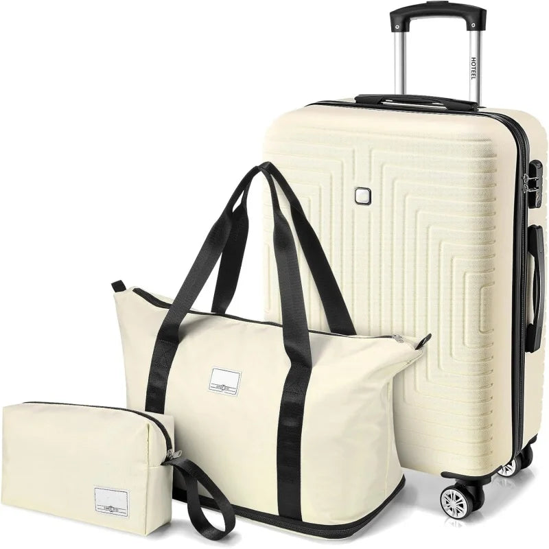 3-Piece Hard-Shell Luggage Set with TSA Lock - Check-In Suitcase, Duffle Bag & Toiletries Bag
