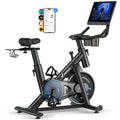 MERACH Exercise Bike with Exclusive App Ultra-Low Noise Indoor Bike 15.6 Inch HD Touchscreen